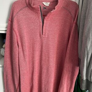 The Black Dog Sweater Adult XL Red Quarter Zip Mock Neck Cotton